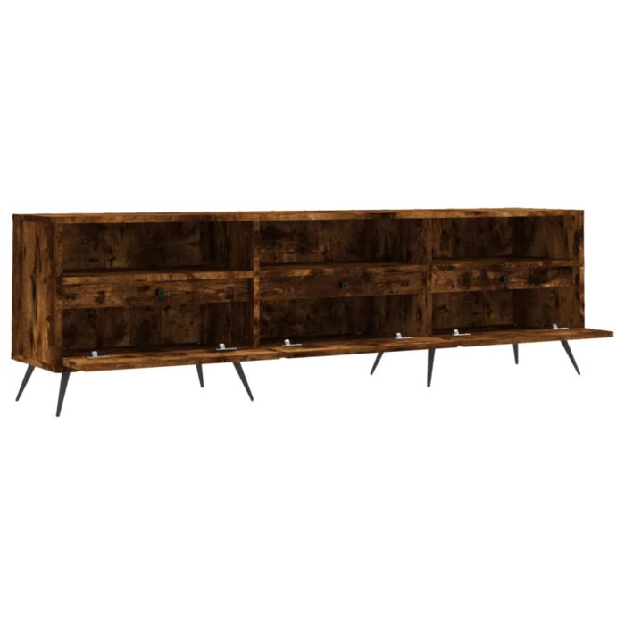 Meuble TV chêne fumé 150x30x44,5 cm bois d'ingénierie – Image 4