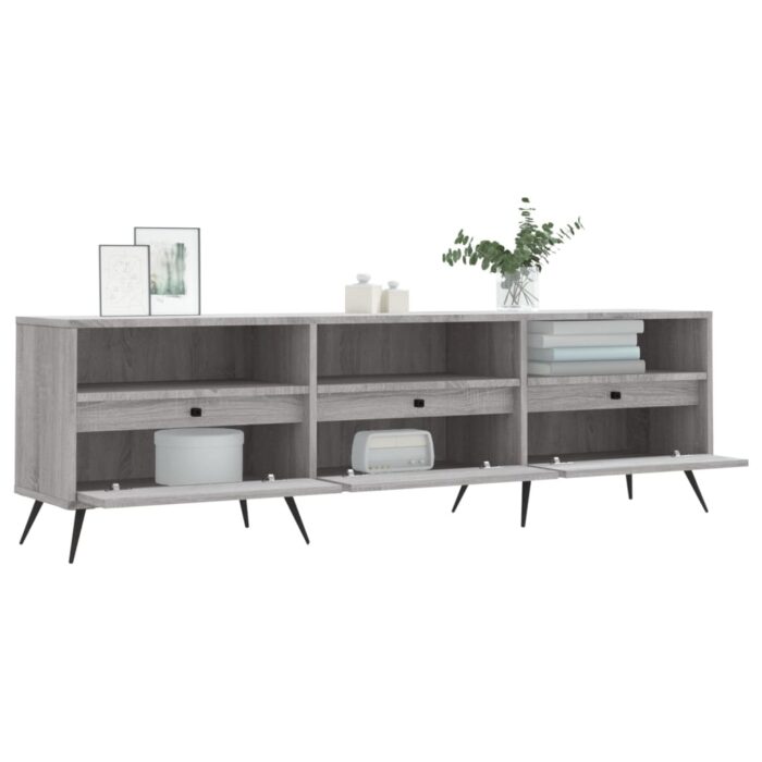 Meuble TV sonoma gris 150x30x44,5 cm bois d'ingénierie – Image 2