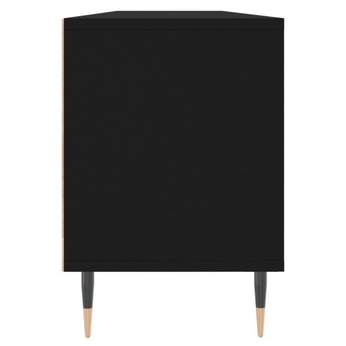 Meuble TV noir 150x30x44,5 cm bois d'ingénierie – Image 5
