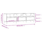 Meuble TV noir 150x30x44,5 cm bois d'ingénierie – Image 9