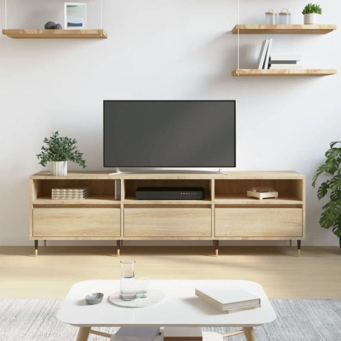 Meuble TV chêne sonoma 150x30x44,5 cm bois d'ingénierie – Image 1