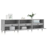 Meuble TV gris béton 150x30x44,5 cm bois d'ingénierie – Image 2