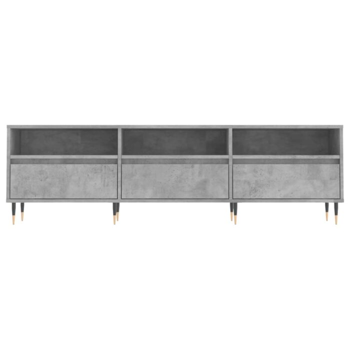 Meuble TV gris béton 150x30x44,5 cm bois d'ingénierie – Image 3
