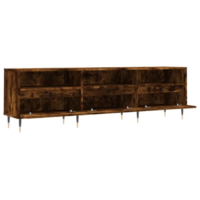 Meuble TV chêne fumé 150x30x44,5 cm bois d'ingénierie – Image 4