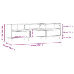 Meuble TV noir 150x30x44,5 cm bois d'ingénierie – Image 9