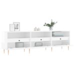 Meuble TV blanc brillant 150x30x44,5 cm bois d'ingénierie – Image 2
