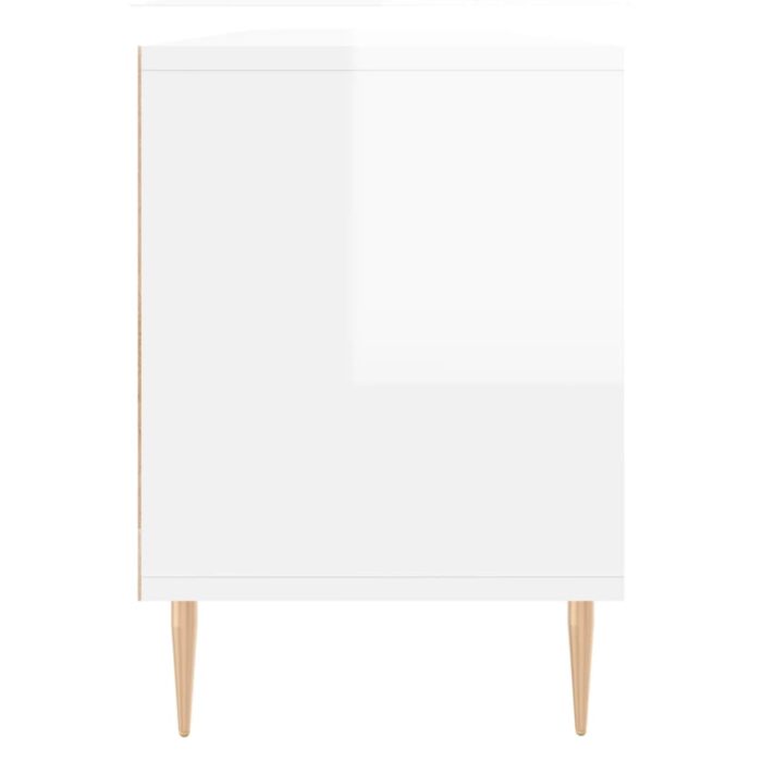 Meuble TV blanc brillant 150x30x44,5 cm bois d'ingénierie – Image 5