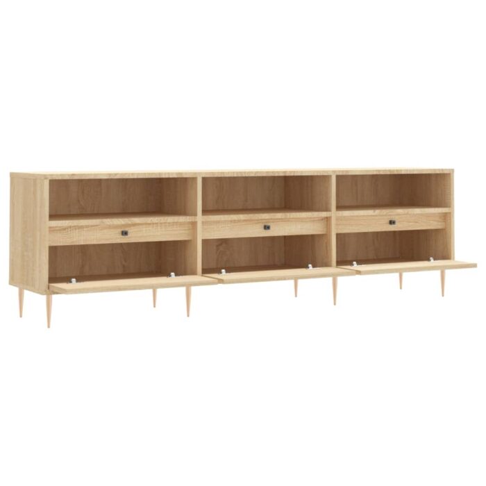 Meuble TV chêne sonoma 150x30x44,5 cm bois d'ingénierie – Image 4