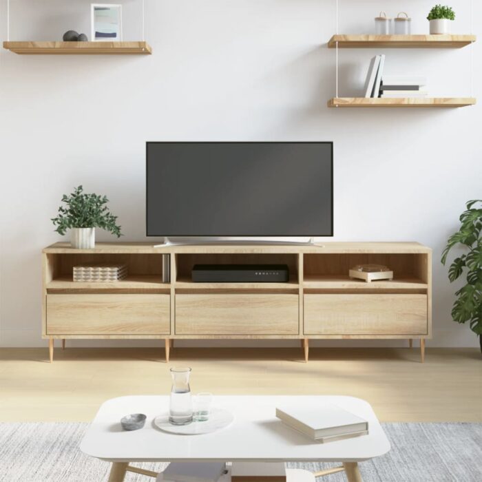 Meuble TV chêne sonoma 150x30x44,5 cm bois d'ingénierie – Image 1