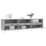 Meuble TV gris béton 150x30x44,5 cm bois d'ingénierie – Image 2