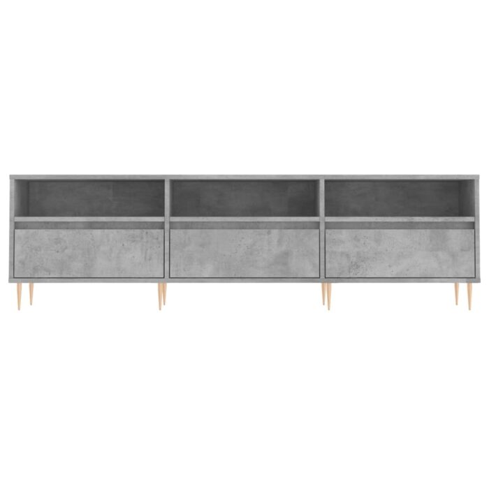 Meuble TV gris béton 150x30x44,5 cm bois d'ingénierie – Image 3