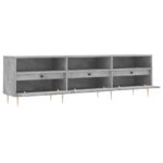 Meuble TV gris béton 150x30x44,5 cm bois d'ingénierie – Image 4