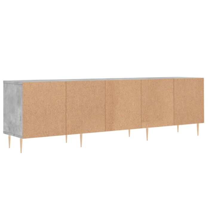 Meuble TV gris béton 150x30x44,5 cm bois d'ingénierie – Image 6