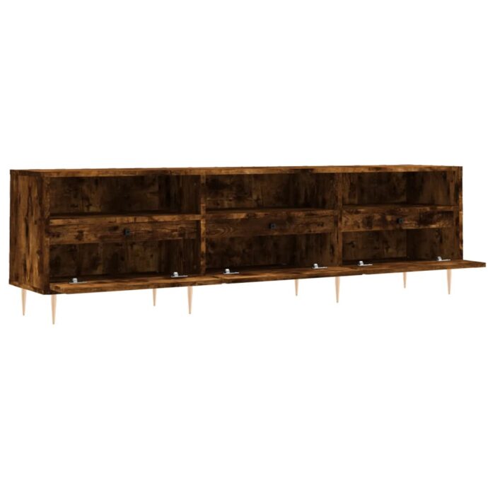 Meuble TV chêne fumé 150x30x44,5 cm bois d'ingénierie – Image 4