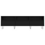 Meuble TV noir 150x30x44,5 cm bois d'ingénierie – Image 3