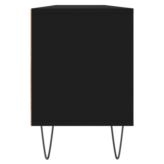 Meuble TV noir 150x30x44,5 cm bois d'ingénierie – Image 5