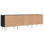 Meuble TV noir 150x30x44,5 cm bois d'ingénierie – Image 6