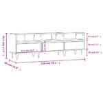 Meuble TV noir 150x30x44,5 cm bois d'ingénierie – Image 9