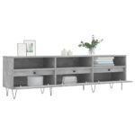 Meuble TV gris béton 150x30x44,5 cm bois d'ingénierie – Image 2