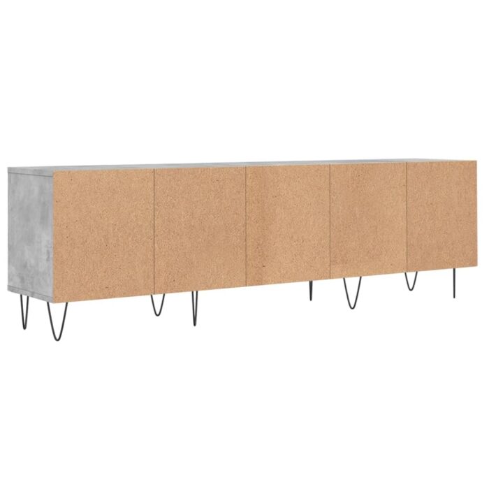 Meuble TV gris béton 150x30x44,5 cm bois d'ingénierie – Image 6