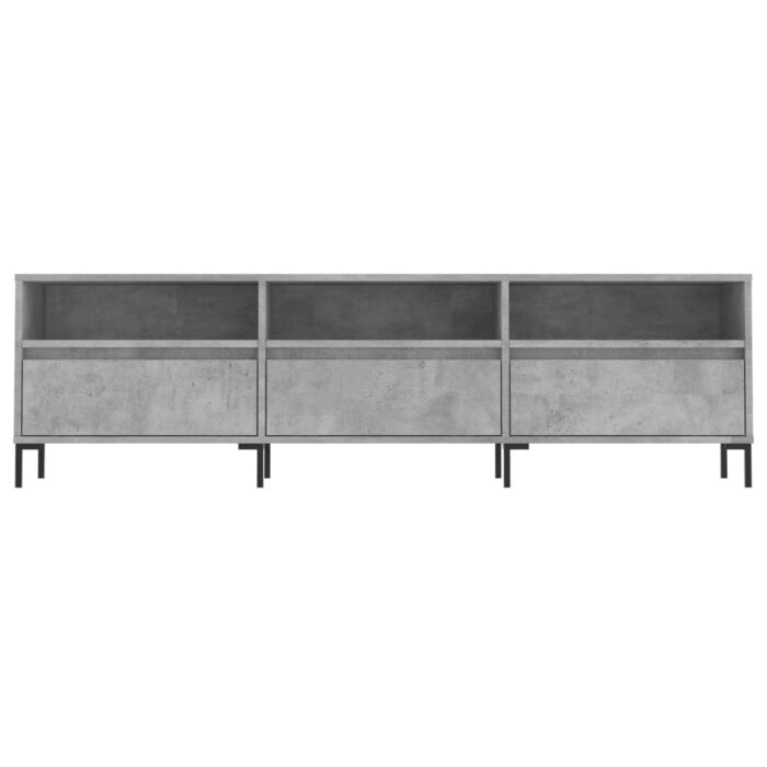 Meuble TV gris béton 150x30x44,5 cm bois d'ingénierie – Image 3