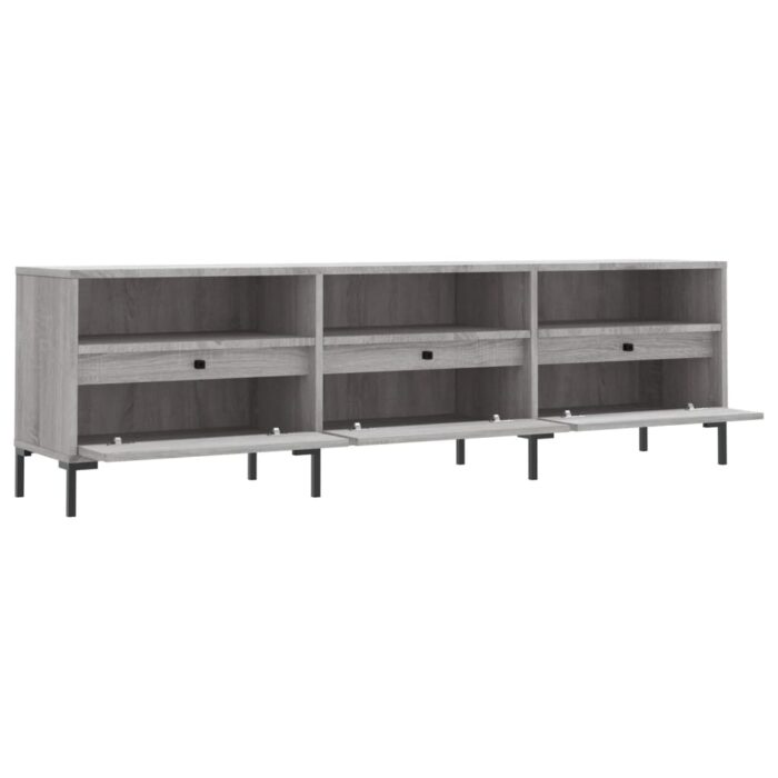 Meuble TV sonoma gris 150x30x44,5 cm bois d'ingénierie – Image 4