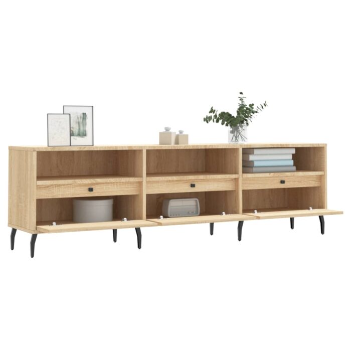 Meuble TV chêne sonoma 150x30x44,5 cm bois d'ingénierie – Image 2