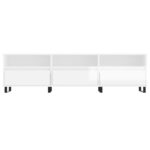 Meuble TV blanc brillant 150x30x44,5 cm bois d'ingénierie – Image 3