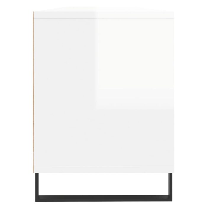 Meuble TV blanc brillant 150x30x44,5 cm bois d'ingénierie – Image 5