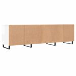 Meuble TV blanc brillant 150x30x44,5 cm bois d'ingénierie – Image 6