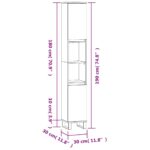 Armoire de salle de bain noir 30x30x190 cm bois d'ingénierie – Image 10