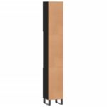 Armoire de salle de bain noir 30x30x190 cm bois d'ingénierie – Image 6