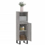 Armoire salle de bain sonoma gris 30x30x100 cm – Image 2