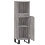 Armoire salle de bain sonoma gris 30x30x100 cm – Image 3