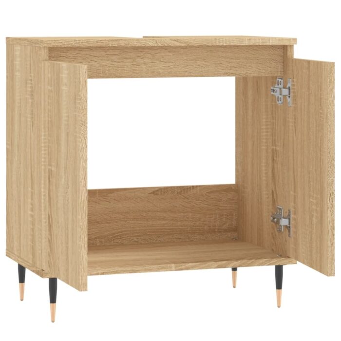 Armoire de bain chêne sonoma 58x33x60 cm bois d'ingénierie – Image 3