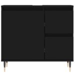 Armoire de salle de bain noir 65x33x60 cm bois d'ingénierie – Image 3