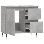 Armoire de salle de bain gris béton 65x33x60 cm – Image 2