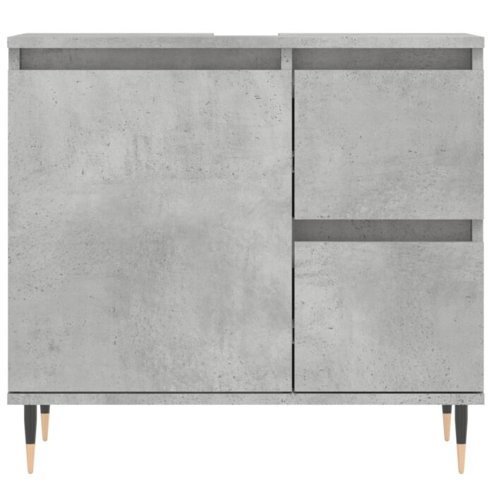 Armoire de salle de bain gris béton 65x33x60 cm – Image 3