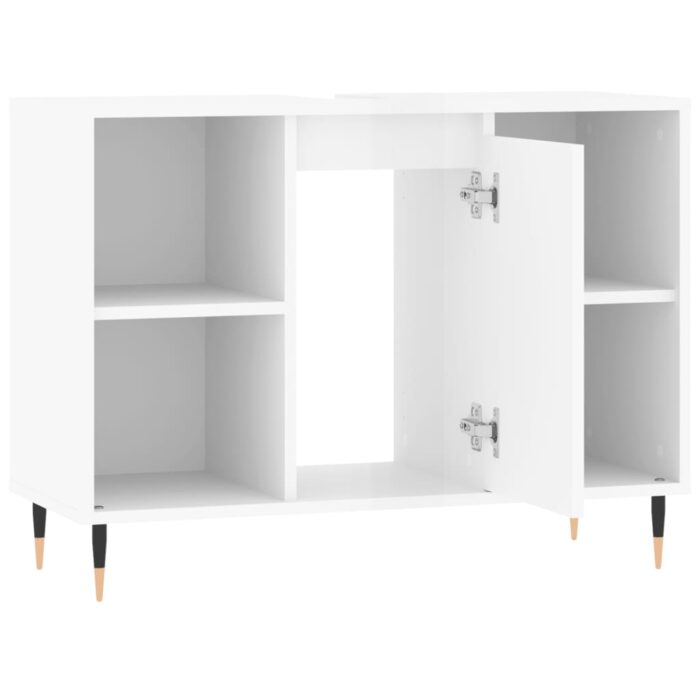 Armoire de salle de bain blanc brillant 80x33x60 cm – Image 3