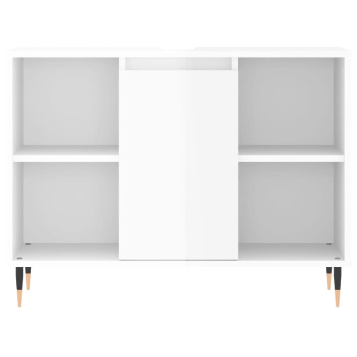 Armoire de salle de bain blanc brillant 80x33x60 cm – Image 4