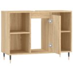 Armoire salle de bain chêne sonoma 80x33x60cm bois d'ingénierie – Image 3