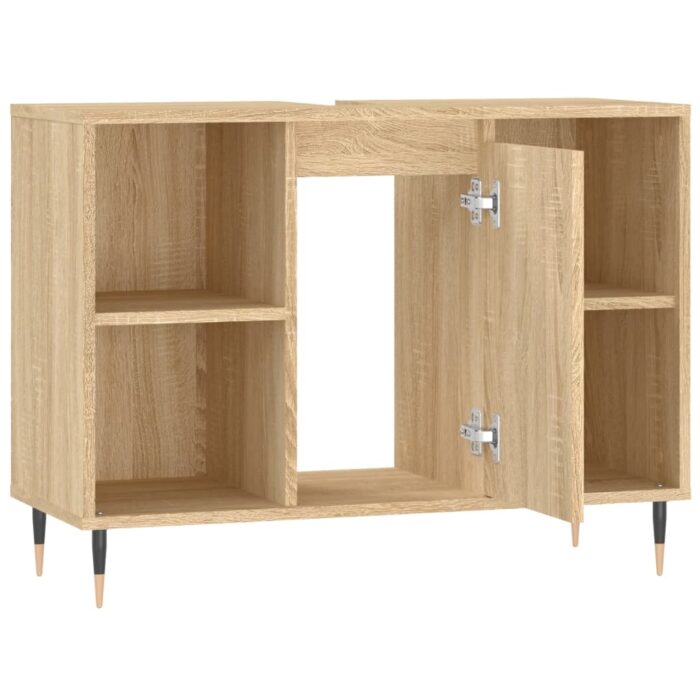 Armoire salle de bain chêne sonoma 80x33x60cm bois d'ingénierie – Image 3
