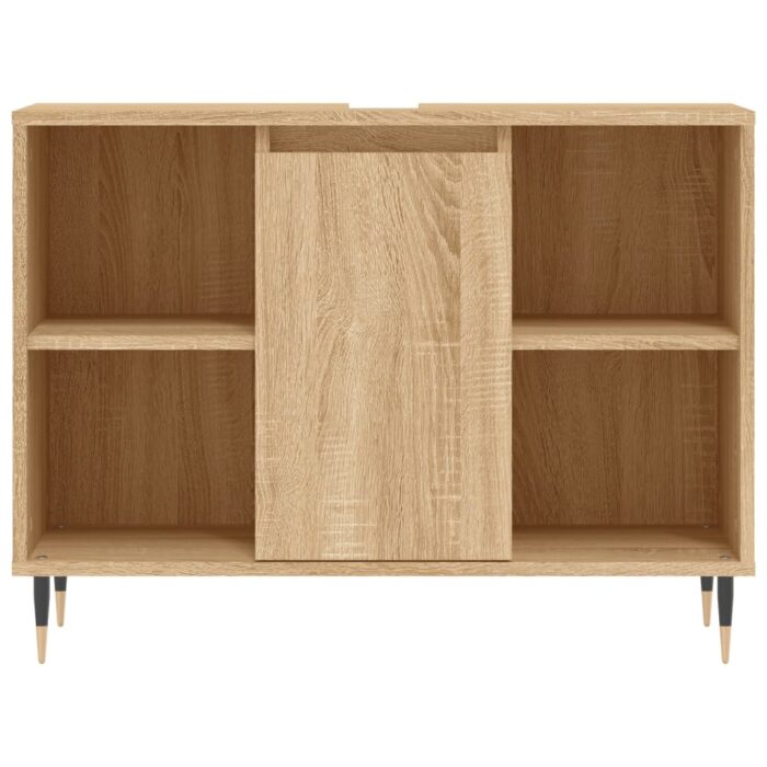 Armoire salle de bain chêne sonoma 80x33x60cm bois d'ingénierie – Image 4