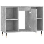 Armoire salle de bain gris béton 80x33x60cm bois d'ingénierie – Image 3