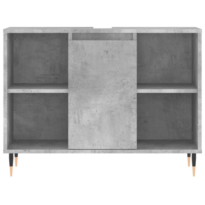 Armoire salle de bain gris béton 80x33x60cm bois d'ingénierie – Image 4