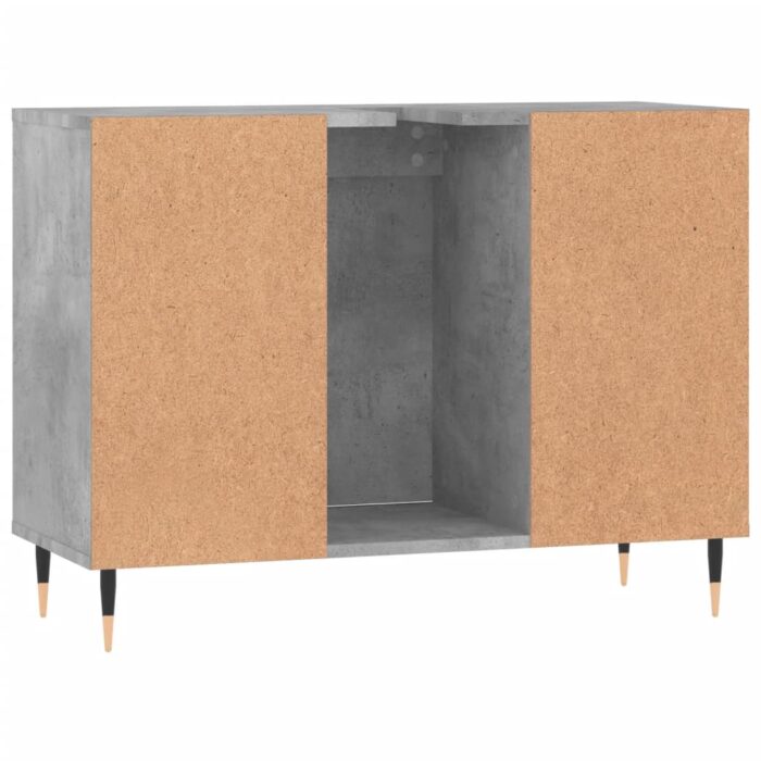 Armoire salle de bain gris béton 80x33x60cm bois d'ingénierie – Image 6