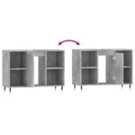 Armoire salle de bain gris béton 80x33x60cm bois d'ingénierie – Image 7