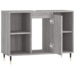 Armoire salle de bain sonoma gris 80x33x60 cm bois d'ingénierie – Image 3