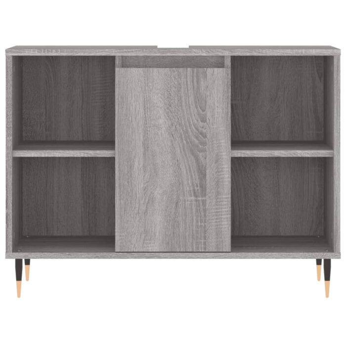 Armoire salle de bain sonoma gris 80x33x60 cm bois d'ingénierie – Image 4