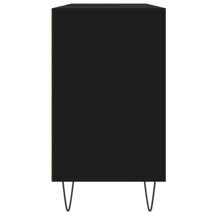 Armoire de salle de bain noir 80x33x60 cm bois d'ingénierie – Image 5